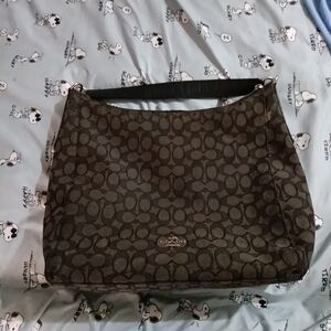 Coach Brown Hobo Shoulder Bag with Signature Monogram